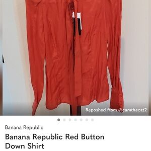 Banana Republic Bold Orange Button-Up Shirt